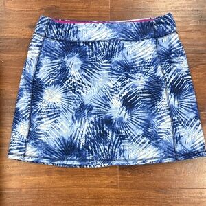 Lands' End Blue Patterned Mini Skort